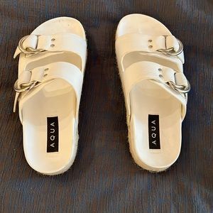 Aqua white sandals size 8M womens. Like new worn only once.